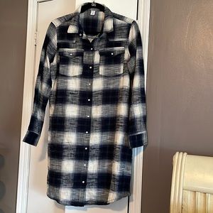 Flannel tunic/ dress gorgeous Blue